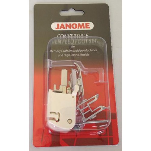 Janome Even Feed Foot Set Convertible (For Memory Craft Embroidery Machines and High Shank Models)