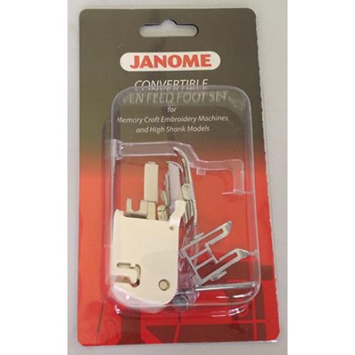Janome Even Feed Foot Set Convertible (For Memory Craft Embroidery Machines and High Shank Models) Janome Even Feed Foot Set Convertible (For Memory Craft Embroidery Machines and High Shank Models)